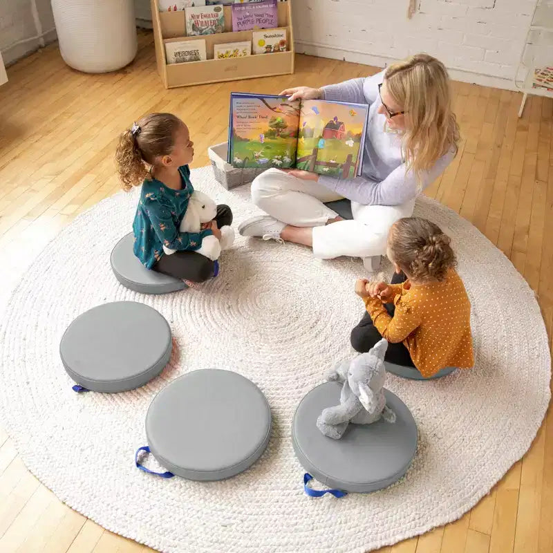 SoftZone Coussin de sol rond avec poignée, lot de 6