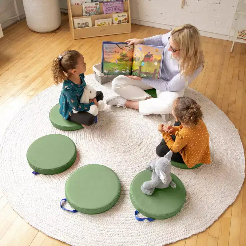 SoftZone Coussin de sol rond avec poignée, lot de 6