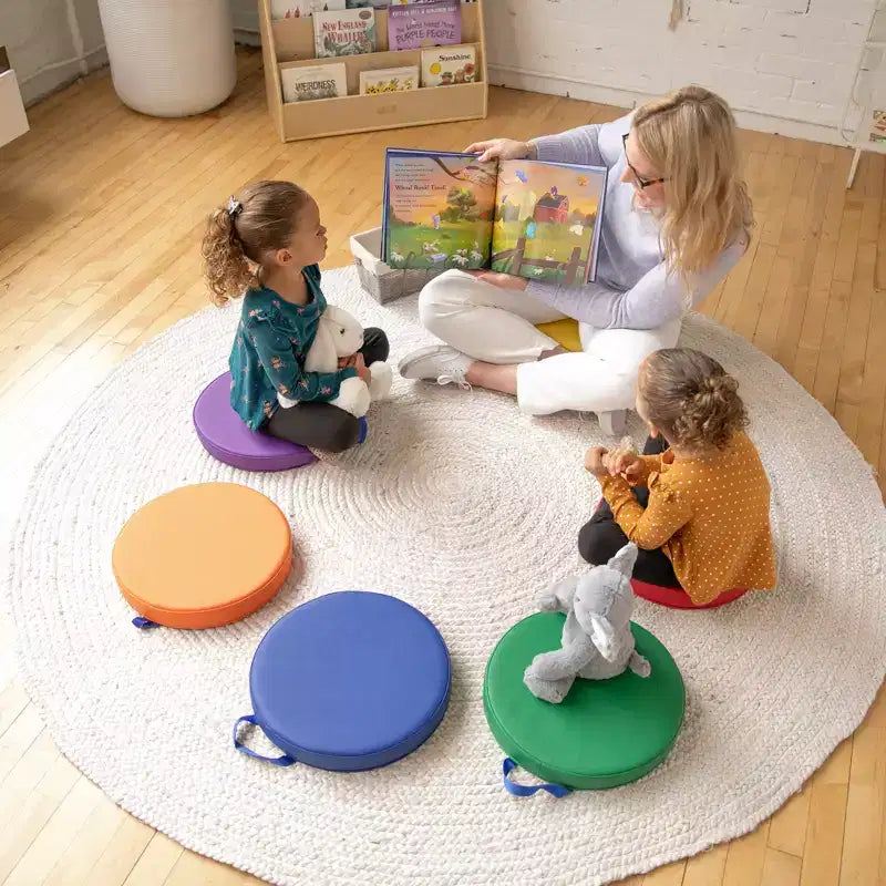 SoftZone Coussin de sol rond avec poignée, lot de 6