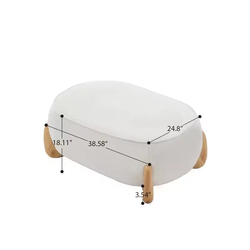 Fauteuil d'appoint en velours Hyleory de 117 cm avec pouf, ensemble fauteuil et repose-pieds en velours côtelé de style moderne du milieu du siècle, fauteuil club rembourré avec accoudoirs.