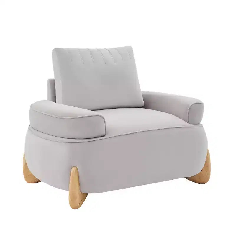 Fauteuil d'appoint en velours Hyleory de 117 cm avec pouf, ensemble fauteuil et repose-pieds en velours côtelé de style moderne du milieu du siècle, fauteuil club rembourré avec accoudoirs.