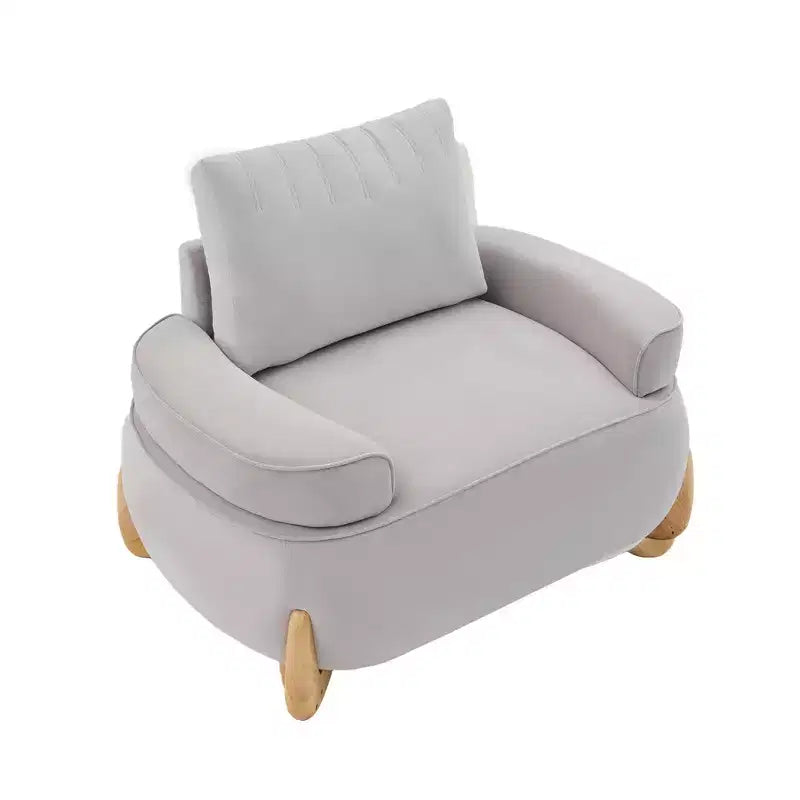 Fauteuil d'appoint en velours Hyleory de 117 cm avec pouf, ensemble fauteuil et repose-pieds en velours côtelé de style moderne du milieu du siècle, fauteuil club rembourré avec accoudoirs.