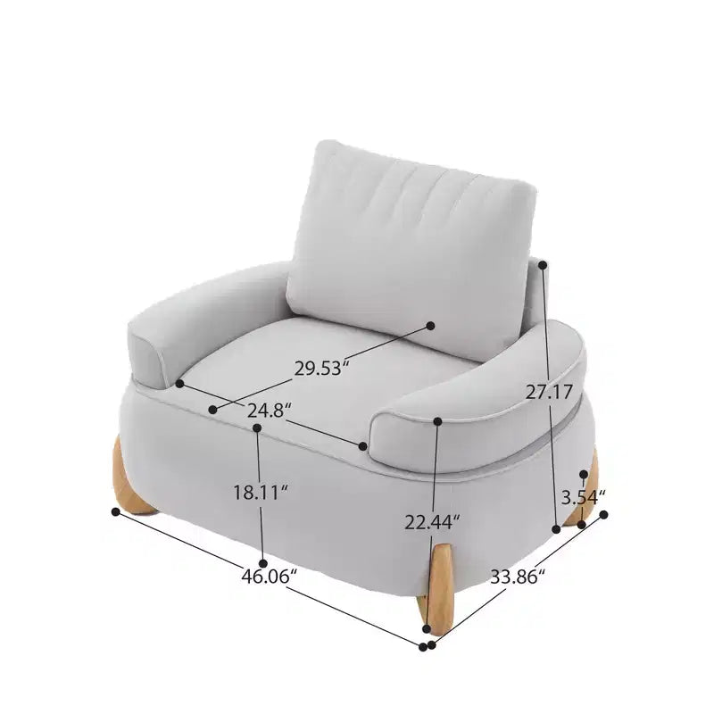 Fauteuil d'appoint en velours Hyleory de 117 cm avec pouf, ensemble fauteuil et repose-pieds en velours côtelé de style moderne du milieu du siècle, fauteuil club rembourré avec accoudoirs.