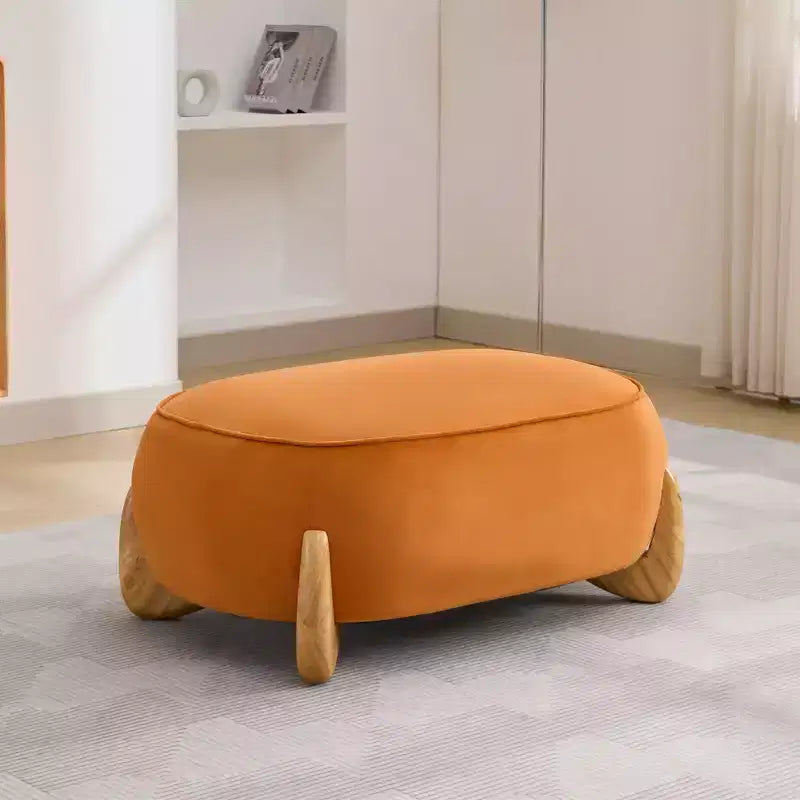 Fauteuil d'appoint en velours Hyleory de 117 cm avec pouf, ensemble fauteuil et repose-pieds en velours côtelé de style moderne du milieu du siècle, fauteuil club rembourré avec accoudoirs.