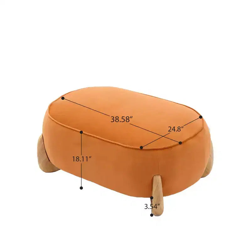 Fauteuil d'appoint en velours Hyleory de 117 cm avec pouf, ensemble fauteuil et repose-pieds en velours côtelé de style moderne du milieu du siècle, fauteuil club rembourré avec accoudoirs.