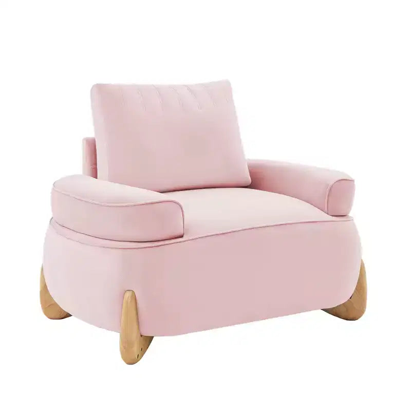 Fauteuil d'appoint en velours Hyleory de 117 cm avec pouf, ensemble fauteuil et repose-pieds en velours côtelé de style moderne du milieu du siècle, fauteuil club rembourré avec accoudoirs.