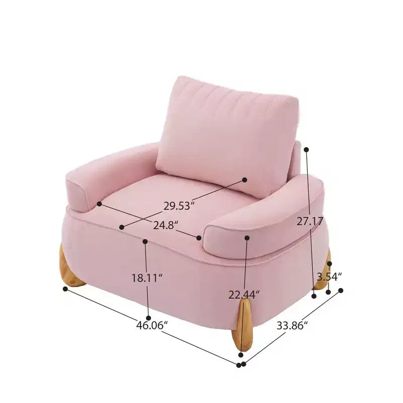 Fauteuil d'appoint en velours Hyleory de 117 cm avec pouf, ensemble fauteuil et repose-pieds en velours côtelé de style moderne du milieu du siècle, fauteuil club rembourré avec accoudoirs.