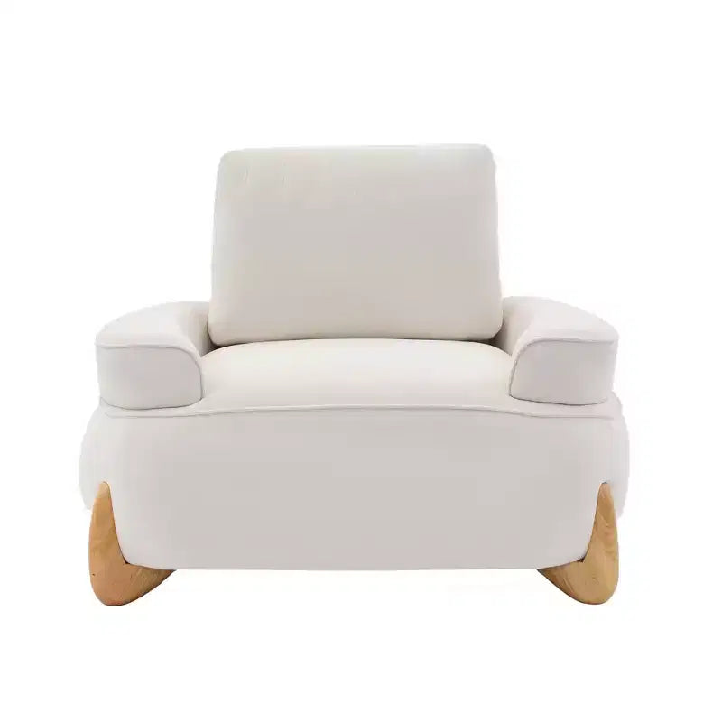 Fauteuil d'appoint en velours Hyleory de 117 cm avec pouf, ensemble fauteuil et repose-pieds en velours côtelé de style moderne du milieu du siècle, fauteuil club rembourré avec accoudoirs.