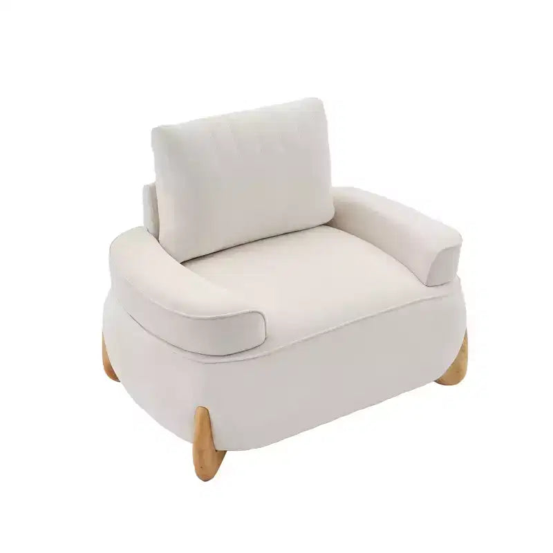 Fauteuil d'appoint en velours Hyleory de 117 cm avec pouf, ensemble fauteuil et repose-pieds en velours côtelé de style moderne du milieu du siècle, fauteuil club rembourré avec accoudoirs.