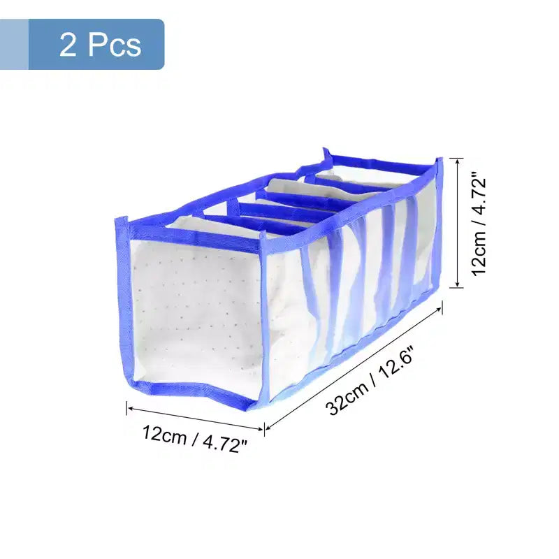 Lot de 2 boîtes de rangement à 7 compartiments en maille de nylon pour vêtements et garde-robe, de marque Unique Bargains