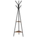 Appendiabiti da terra, Attaccapanni verticale, Mobile ingresso con 2 ripiani, per vestiti, cappelli, borse, stile industriale