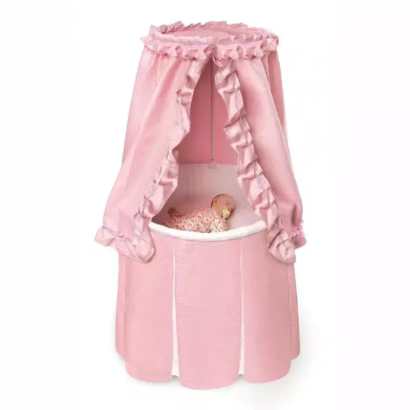 Lit de bébé rond Empress de Badger Basket avec ciel de lit