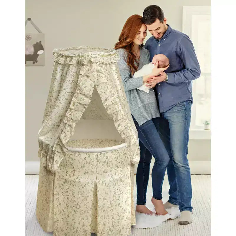 Lit de bébé rond Empress de Badger Basket avec ciel de lit