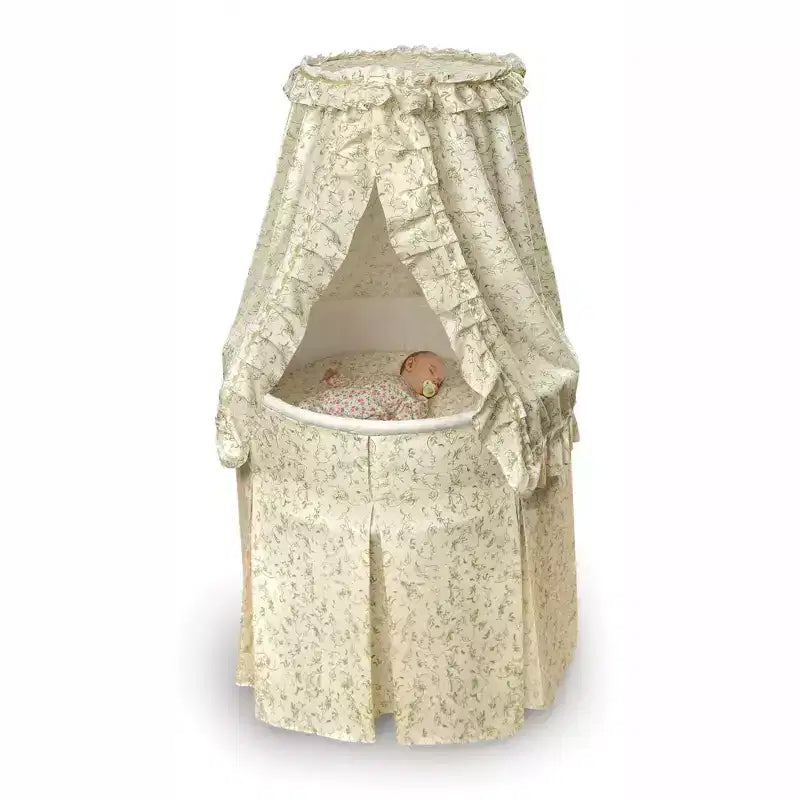 Lit de bébé rond Empress de Badger Basket avec ciel de lit