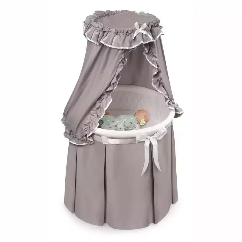 Lit de bébé rond Empress de Badger Basket avec ciel de lit