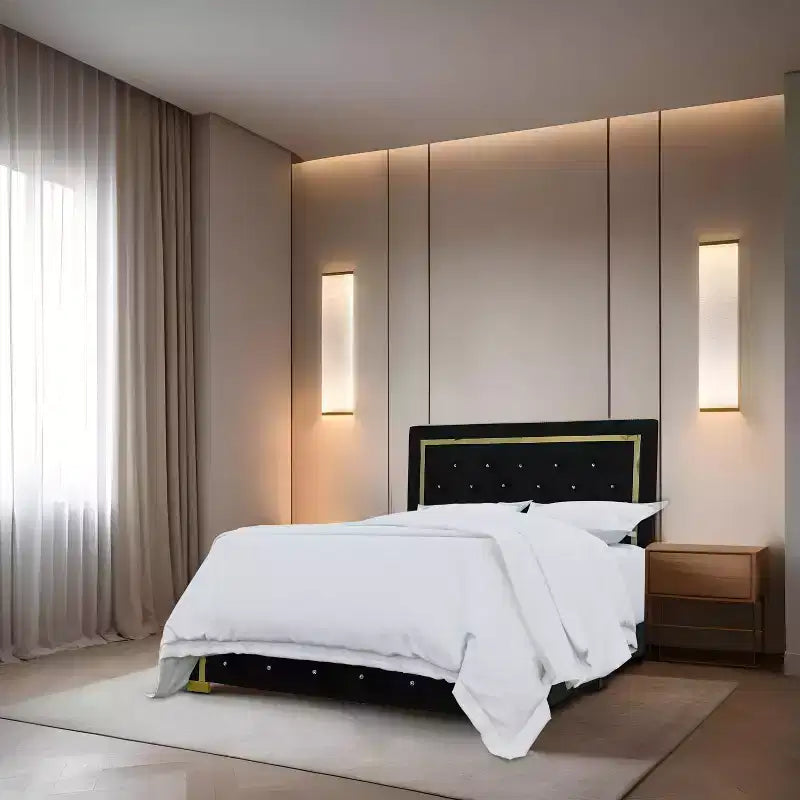 Lit à panneaux Deena Home Design Noir