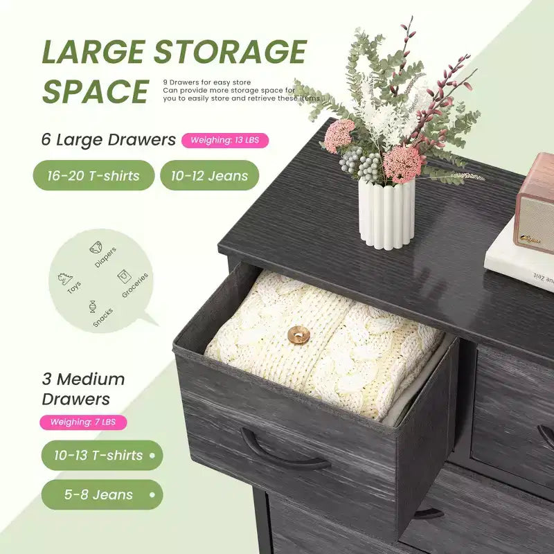 Commode de rangement à 9 tiroirs JIONJOY
