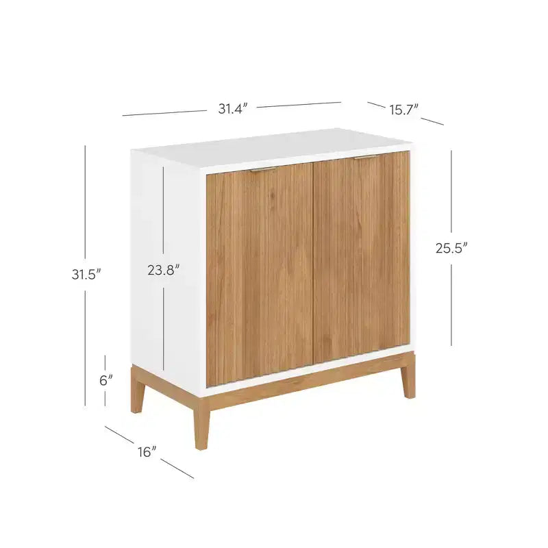 Nathan James Set of 4 Jasper Wood Fluted Console Table with Doors