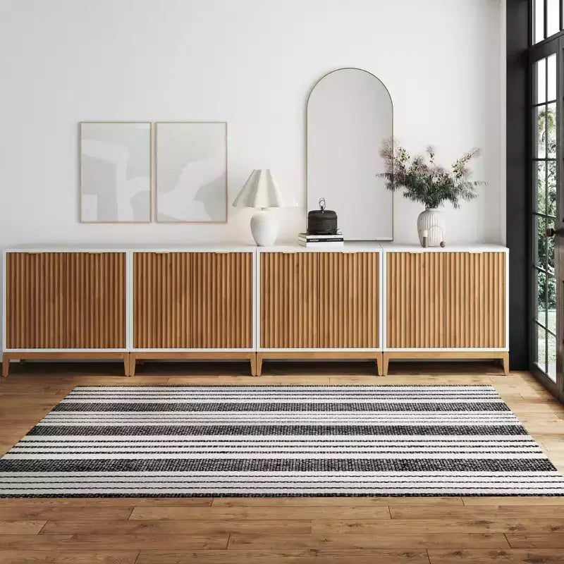 Nathan James Set of 4 Jasper Wood Fluted Console Table with Doors