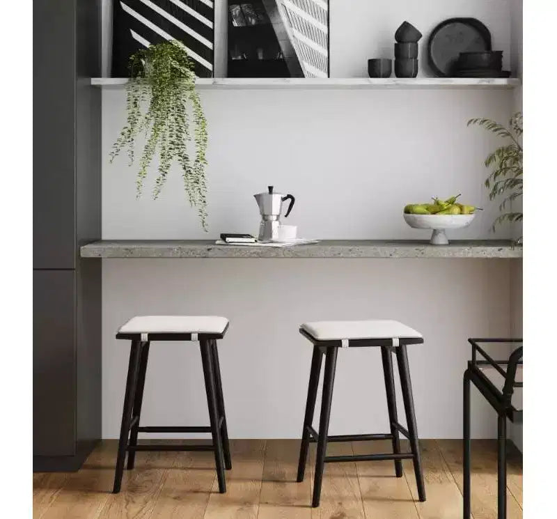 Nathan James Lot de 2 tabourets de bar Barker en bouclette, hauteur comptoir