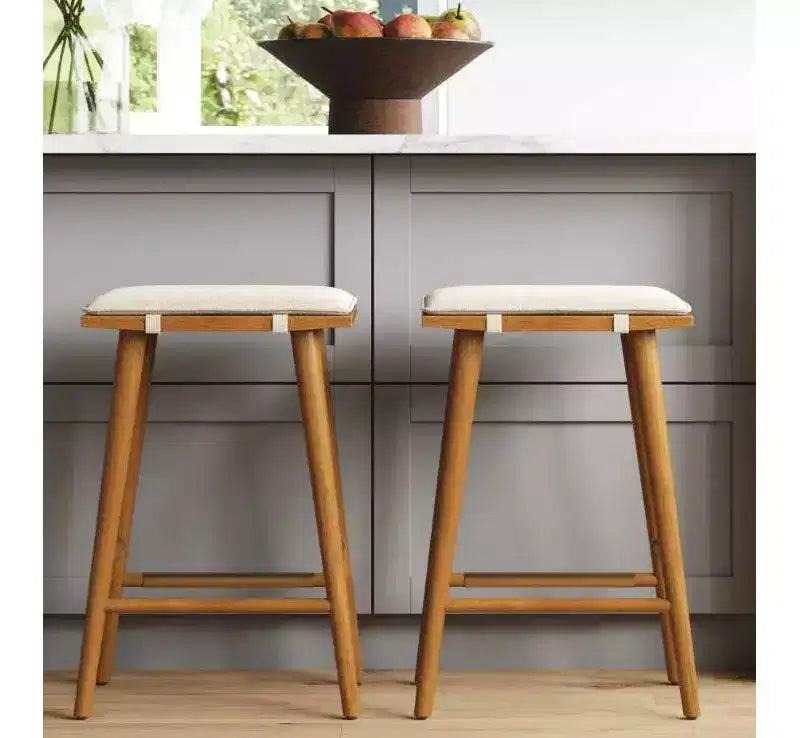Nathan James Lot de 2 tabourets de bar Barker en bouclette, hauteur comptoir