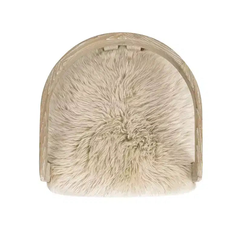 Chaise de salle à manger Jennifer Taylor Home Millwick 21 à dossier bas en véritable fourrure, véritable fourrure blonde naturelle