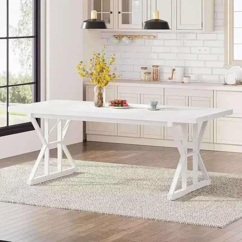 Table à manger rectangulaire en bois Lantine de 180 cm pour 6 personnes