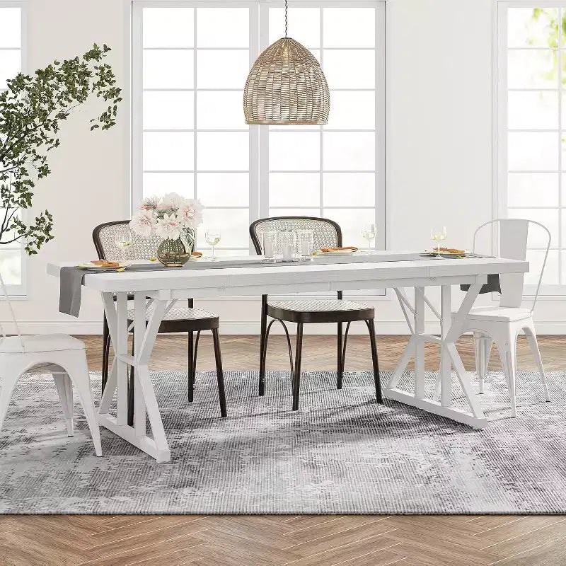 Table à manger rectangulaire en bois Lantine de 180 cm pour 6 personnes