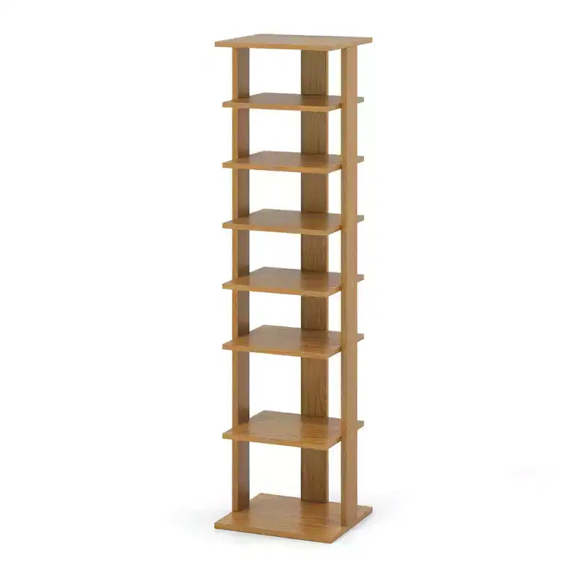 Costway Meuble de Rangement à Chaussures en Bois 7 Niveaux Organisateur de Chaussures Multi-rangement Boîte à Chaussures Blanc/Noir