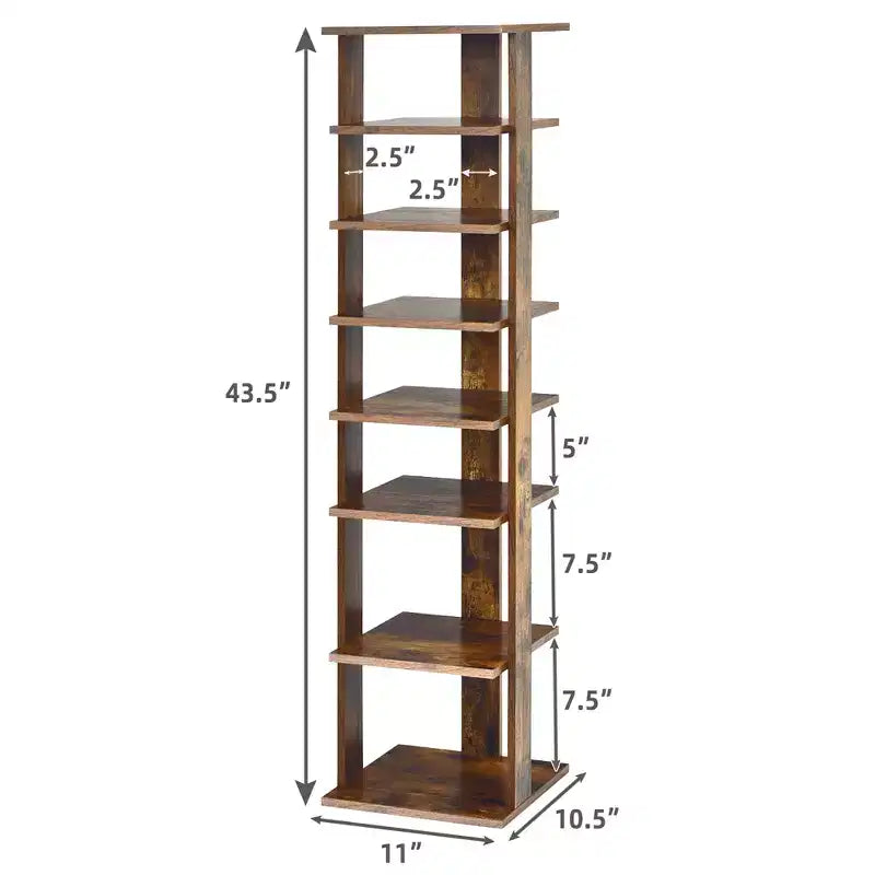Costway Meuble de Rangement à Chaussures en Bois 7 Niveaux Organisateur de Chaussures Multi-rangement Boîte à Chaussures Blanc/Noir