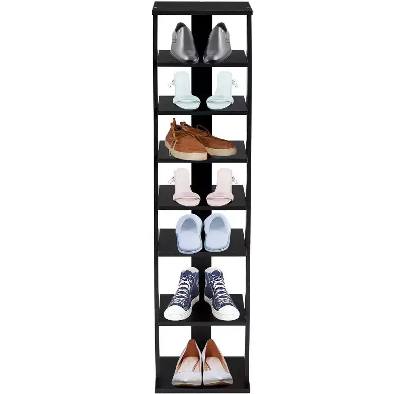 Costway Meuble de Rangement à Chaussures en Bois 7 Niveaux Organisateur de Chaussures Multi-rangement Boîte à Chaussures Blanc/Noir