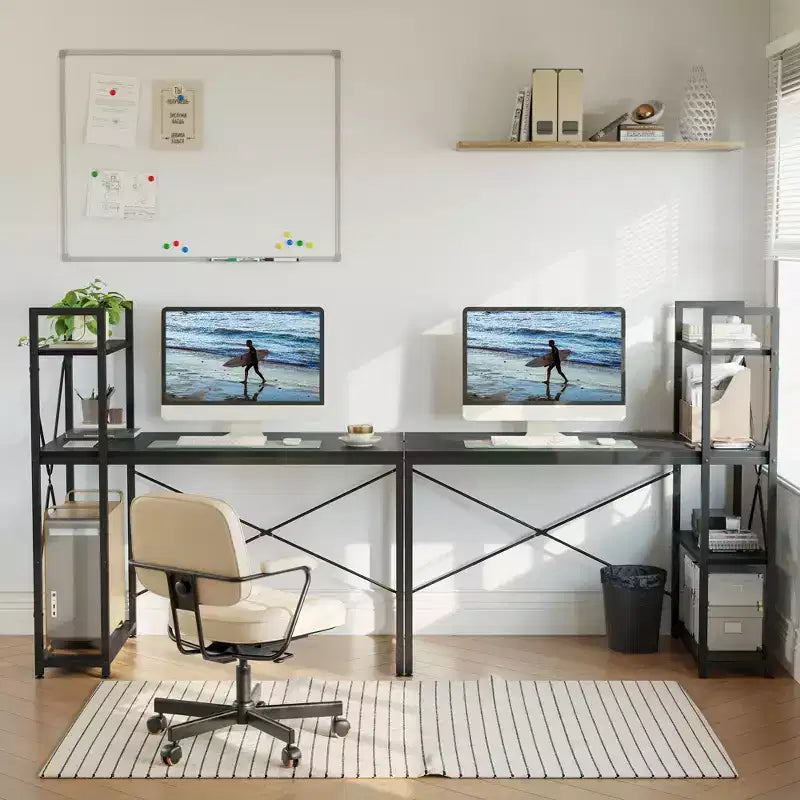 Bestier Bureau d'ordinateur de 119 cm avec étagère réversible, bureau d'écriture debout pour bureau à domicile/étude/jeux