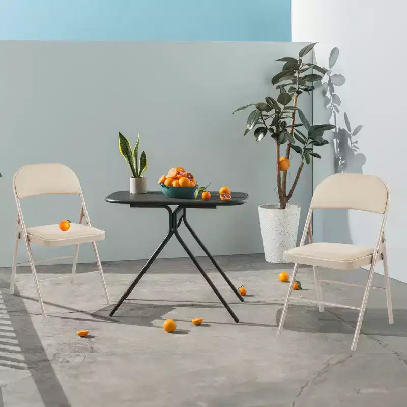 Chaise pliante JIONJOY, lot de 2, en cuir PU et métal