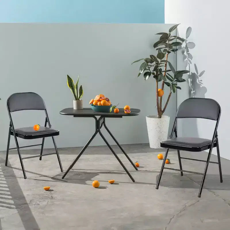 Chaise pliante JIONJOY, lot de 2, en cuir PU et métal