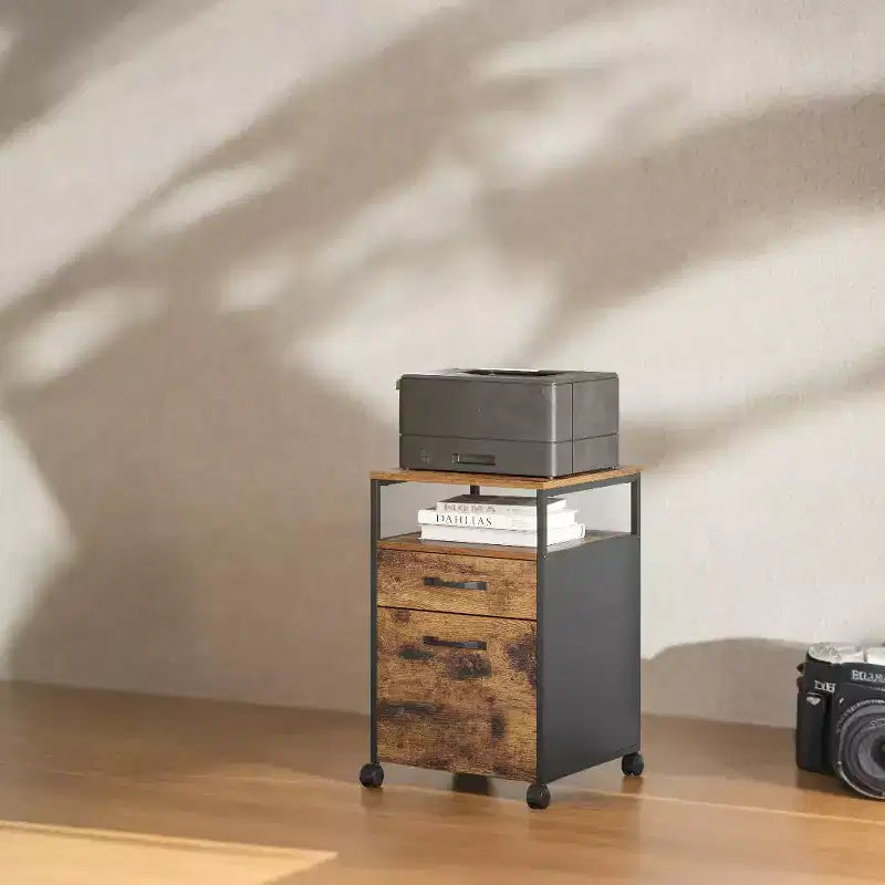Filing Cabinet with Wheels, File Cabinet, 2 Drawers