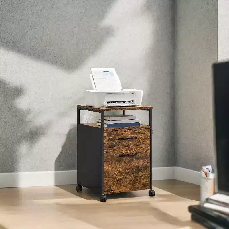 Filing Cabinet with Wheels, File Cabinet, 2 Drawers