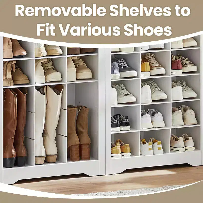 Meuble de Rangement pour Chaussures, Étagère à Chaussures à 10 Niveaux, Peut Contenir Jusqu'à 30 Paires de Chaussures, pour Entrée, Chambre, 32 x 63 x 187 cm