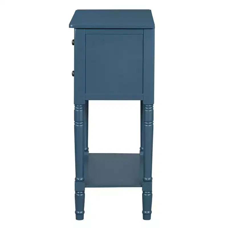Console étroite Whisen avec trois tiroirs de rangement et étagère inférieure