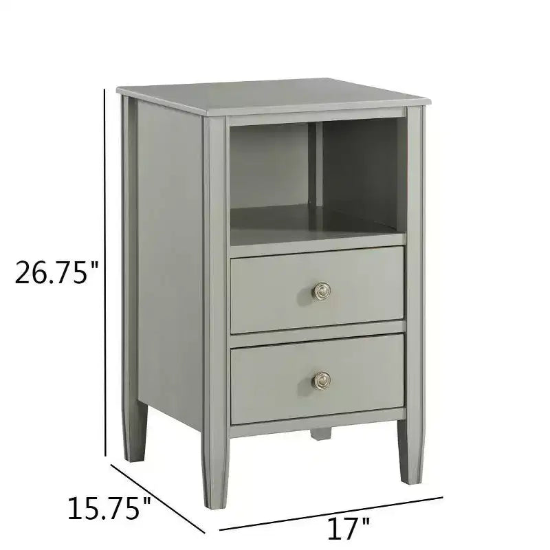 Comfort Pointe Winsley 2 Drawer Storage Nightstand