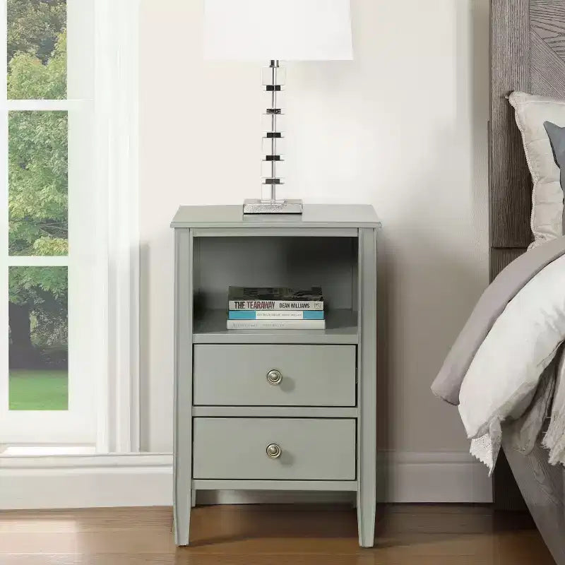 Comfort Pointe Winsley 2 Drawer Storage Nightstand