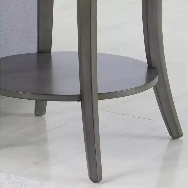 Table d'appoint ovale contemporaine Roundhill Furniture Perth avec étagère, grise