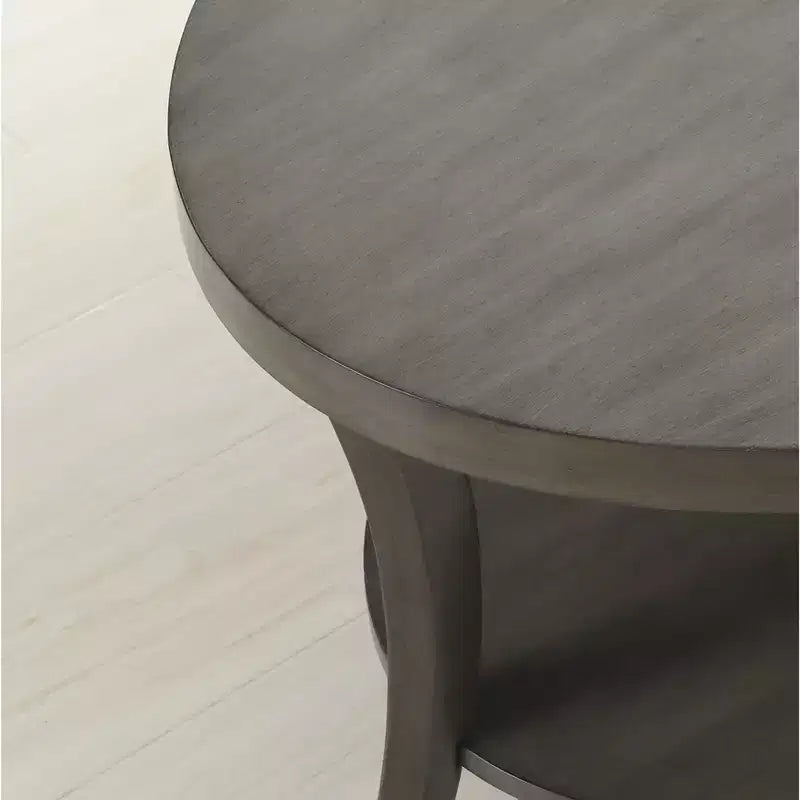 Table d'appoint ovale contemporaine Roundhill Furniture Perth avec étagère, grise