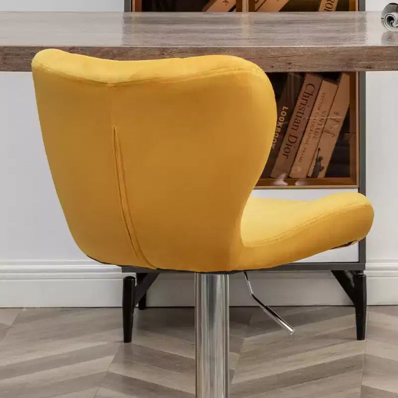 Tabourets de bar pivotants réglables rembourrés Ellston jaunes, lot de 2