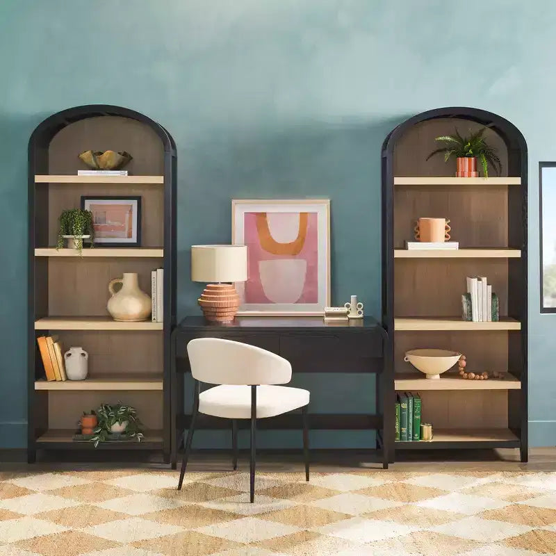 Bureau moderne 3 pièces Saracina Home avec 2 bibliothèques ouvertes en arche