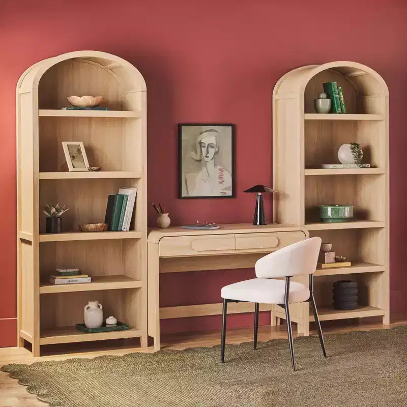 Bureau moderne 3 pièces Saracina Home avec 2 bibliothèques ouvertes en arche