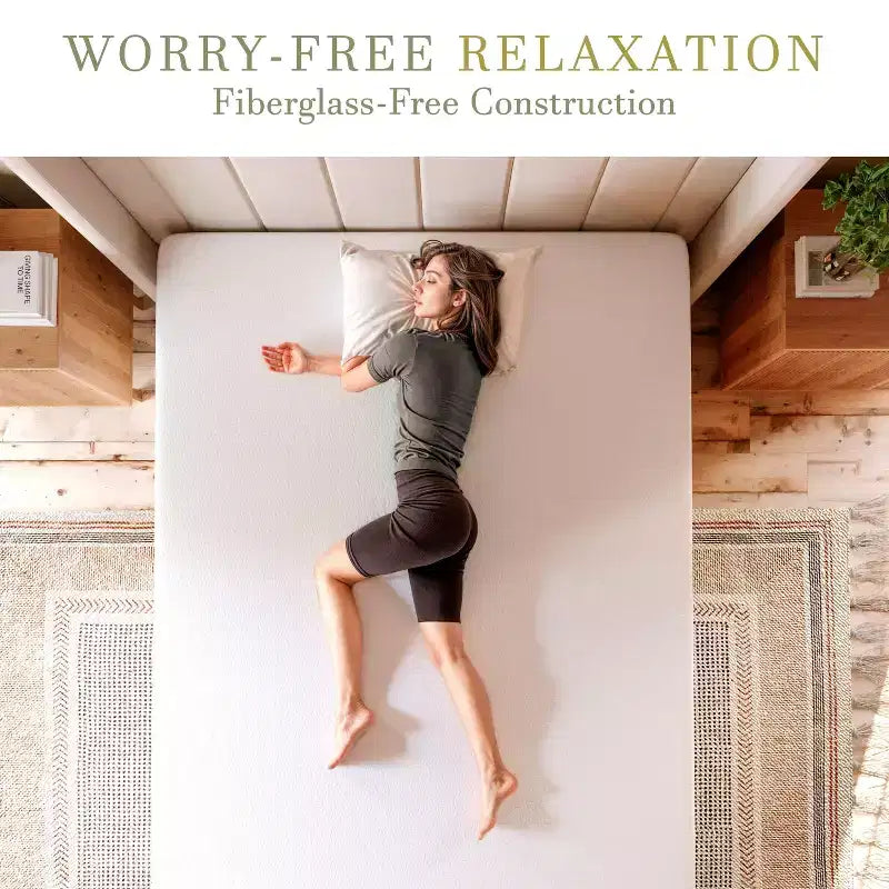 Merrick Lane Matelas en mousse à mémoire de forme en boîte à 4 couches, mousse infusée au thé vert, mousse à circulation d'air, gel rafraîchissant, mousse certifiée CertiPUR-US