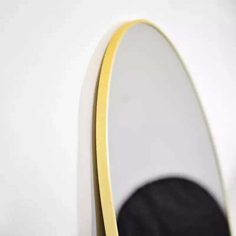 24 x 36 Arched Mantle Mirror, Black/Gold-HOMLUX: Metal Frame, Wall Mount, Modern Decor
