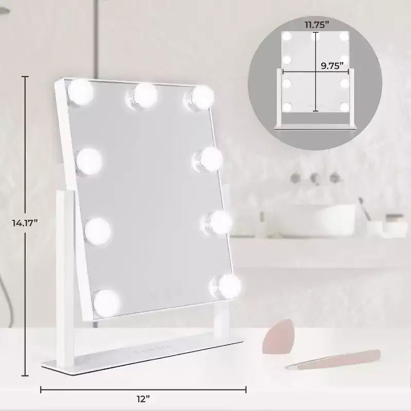 Miroir de courtoisie Zadro Hollywood à ampoules DEL, blanc