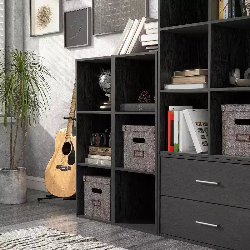 24/7 Shop At Home Bibliothèque moderne Silkpath à 3 cubes, empilable et modulable de 35,3 po