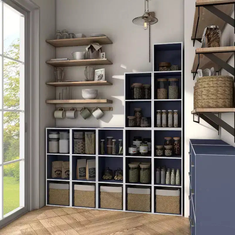 24/7 Shop At Home Bibliothèque moderne Silkpath à 3 cubes, empilable et modulable de 35,3 po